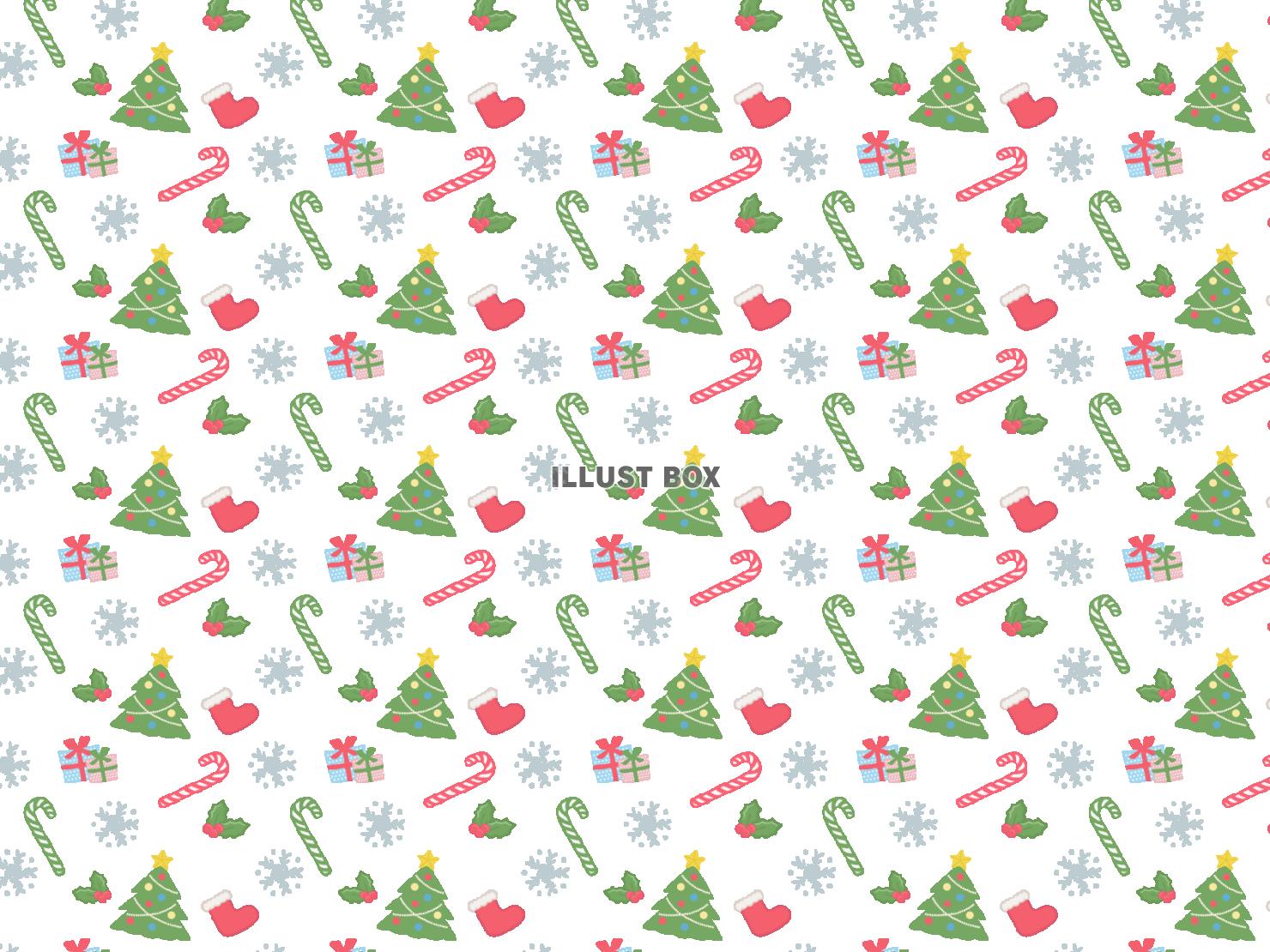 クリスマスツリーとキャンディのパターン