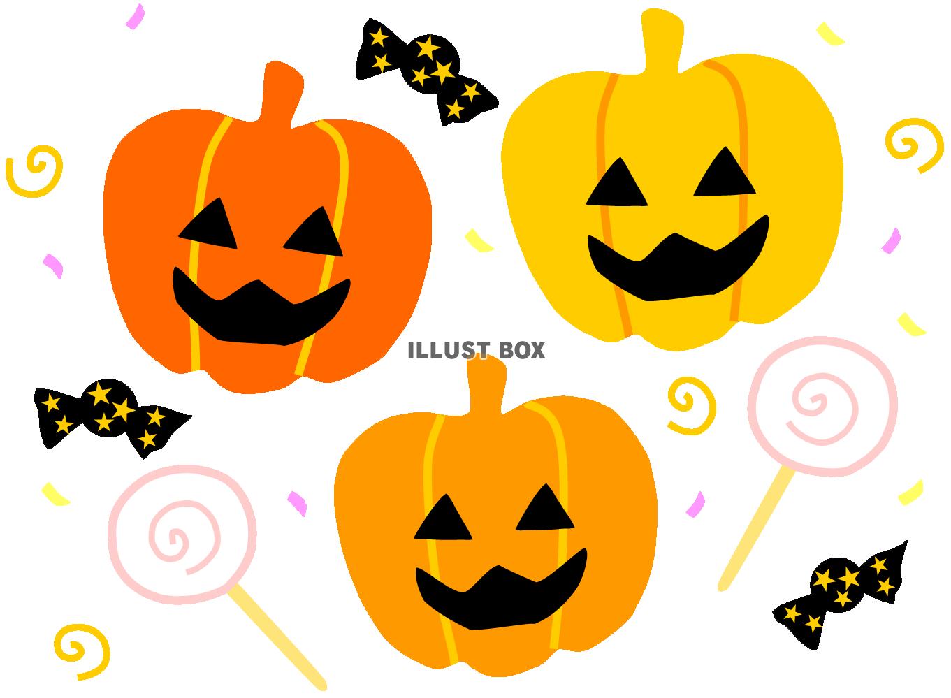 お菓子に囲まれたハロウィンかぼちゃ1