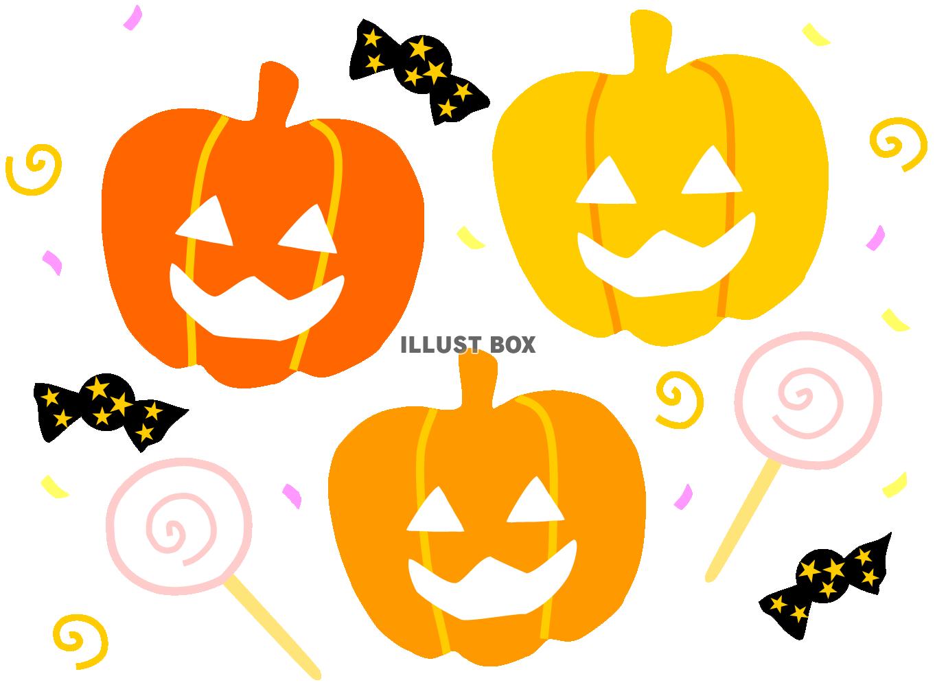 お菓子に囲まれたハロウィンかぼちゃ２