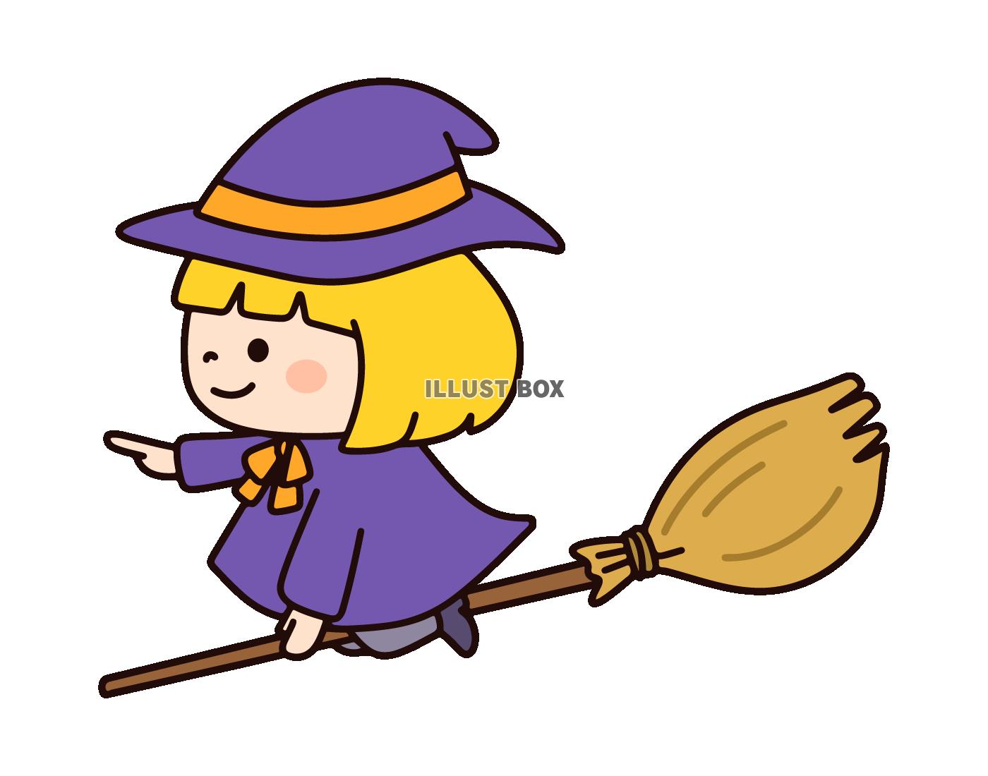 ほうきにのる魔女