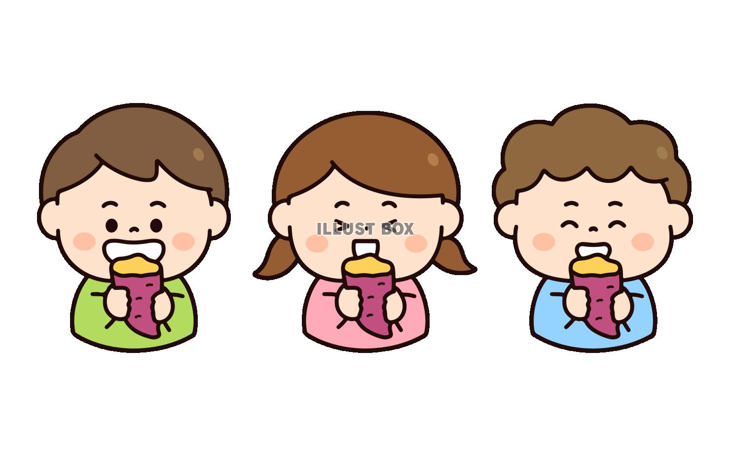 焼き芋を食べる子どもたち