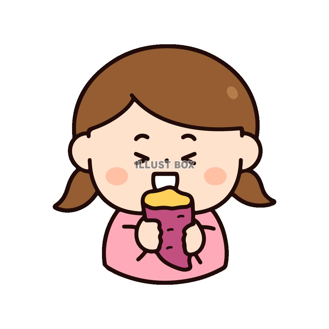 焼き芋を食べる女の子