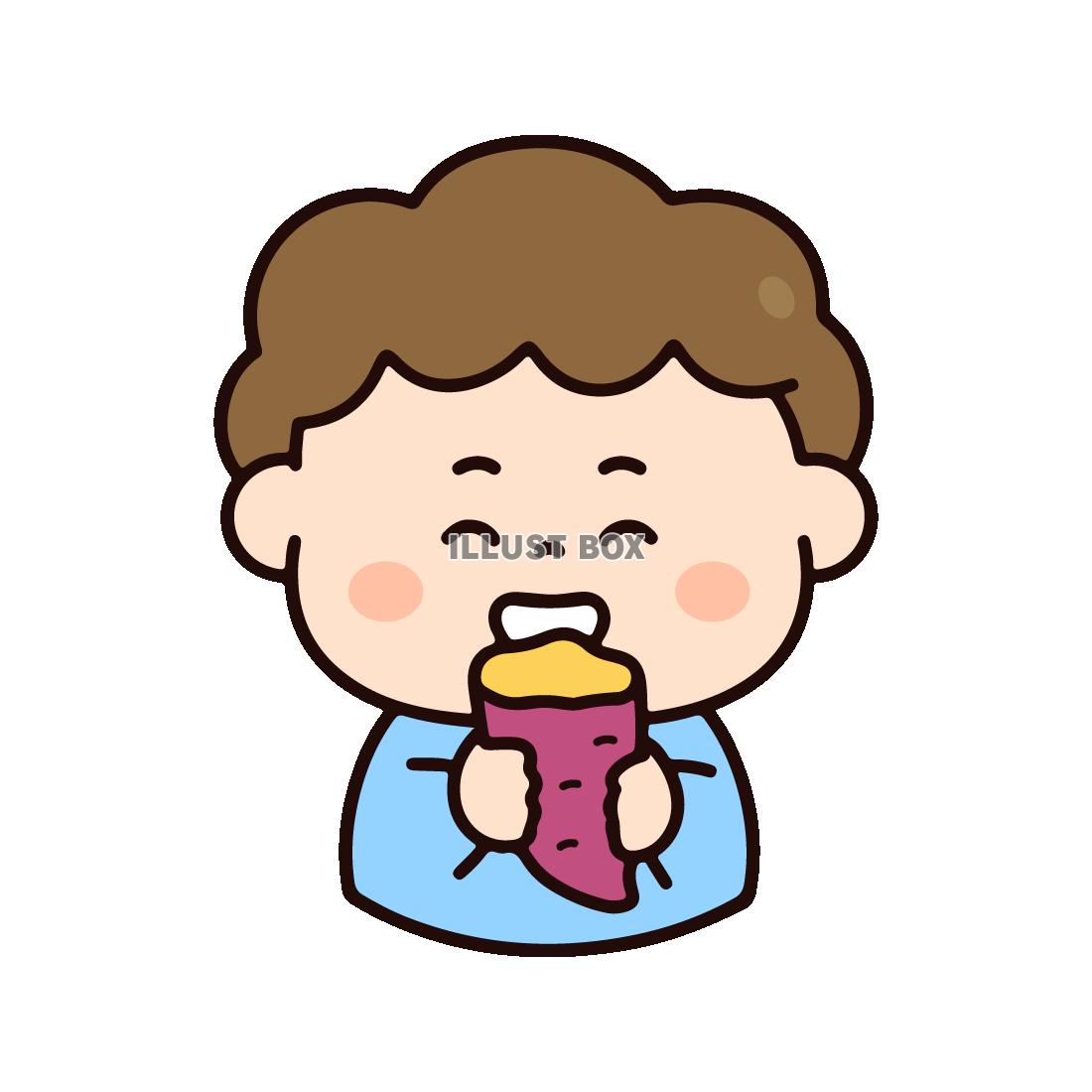 焼きいもを食べる男の子