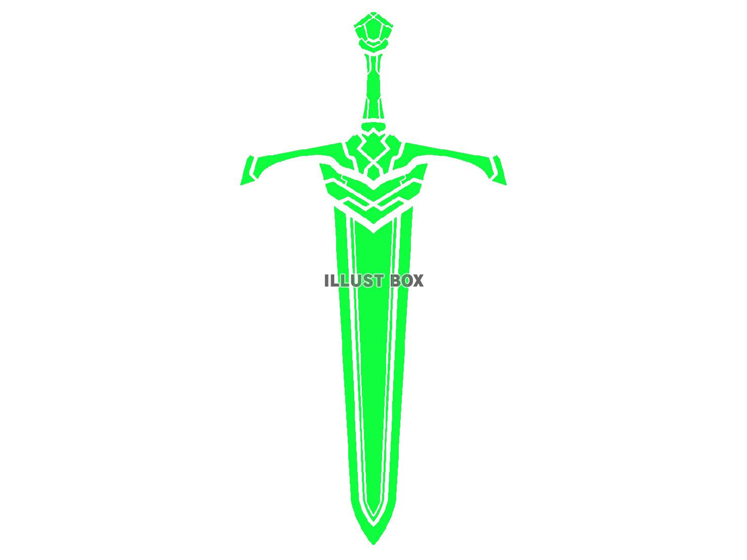 緑色の魔剣の武具シルエット