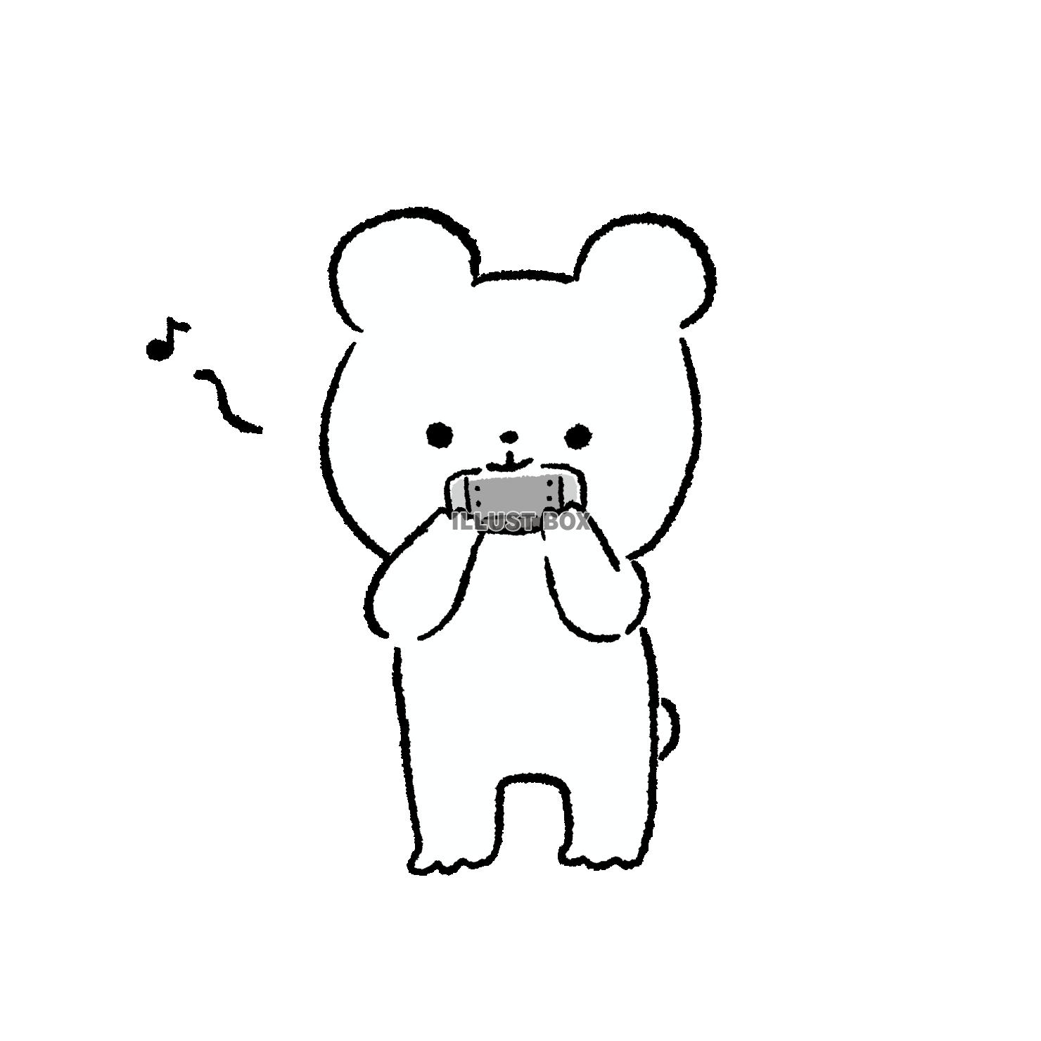 ハーモニカを吹くくま