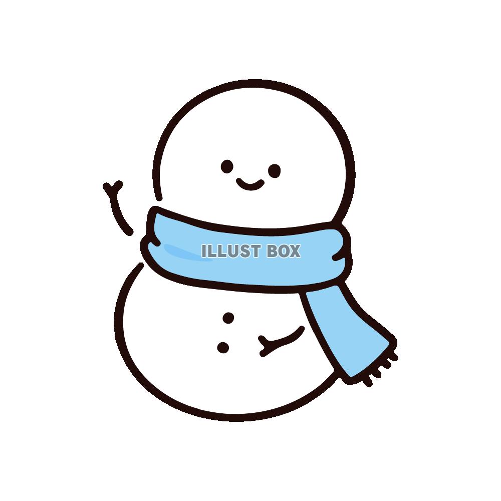 雪だるま　水色マフラー