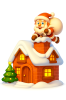 サンタ　煙突　クリスマス　レンガ　家