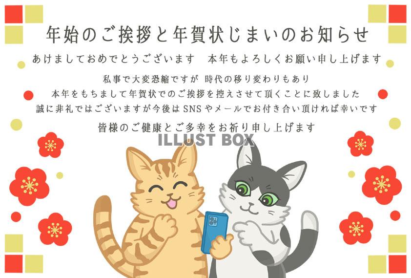 年始のご挨拶と年賀状じまい(ネコ)