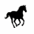 躍動感ある馬の全身を捉えた黒いシルエットイラスト４【年賀状・干支】