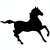 躍動感ある馬の全身を捉えた黒いシルエットイラスト４【年賀状・干支】