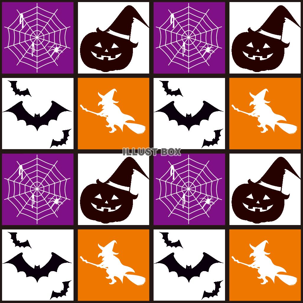 シームレスハロウィンモザイク（透過PNG）EPSはCS2版