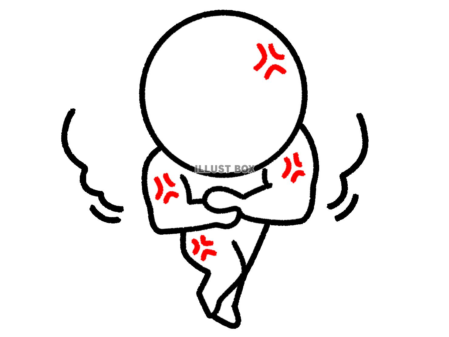 ムキムキでポーズをとる棒人間
