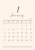 2026年★1月★おしゃれカレンダー（A4）タテ