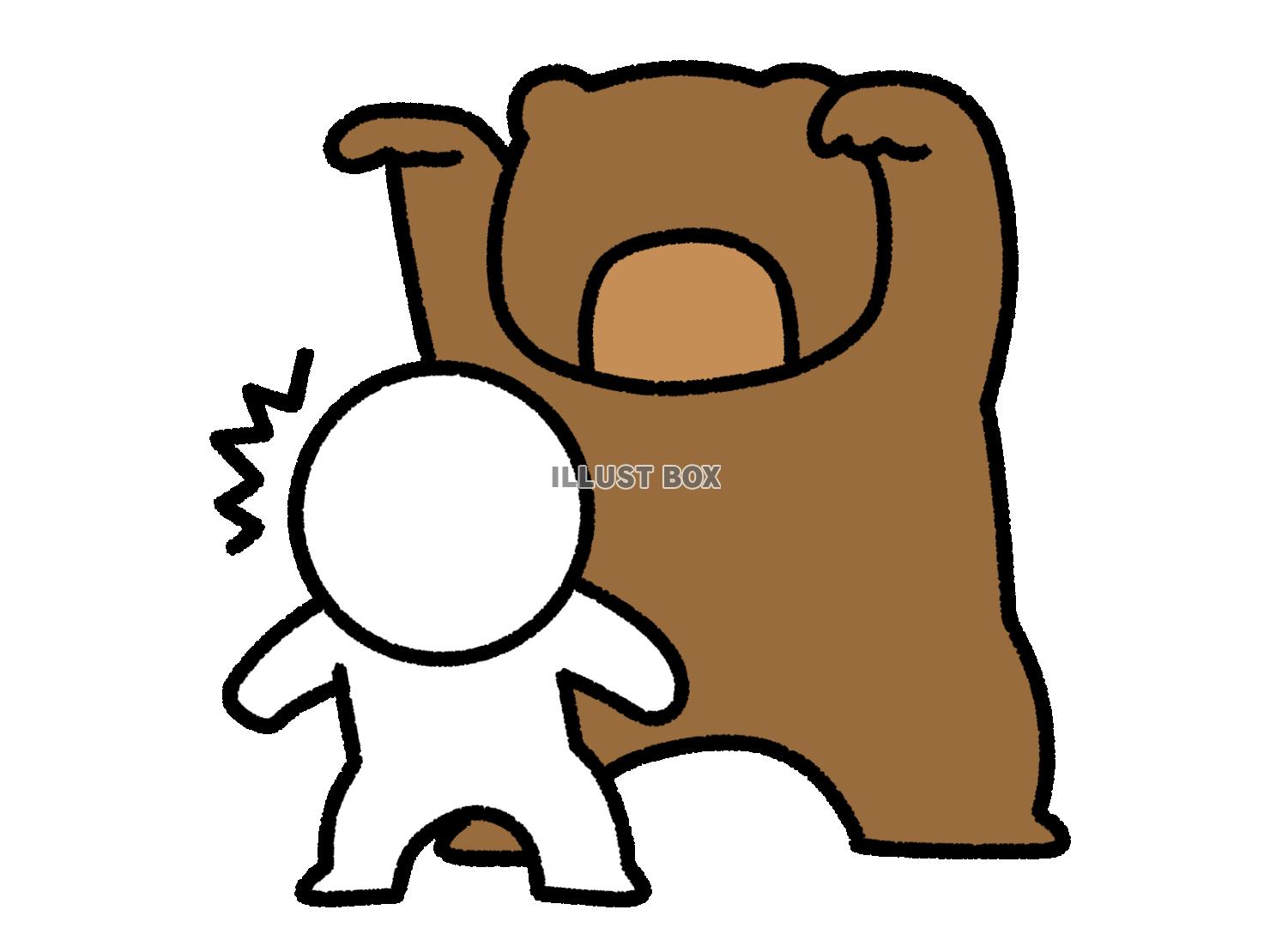 クマに襲われる棒人間