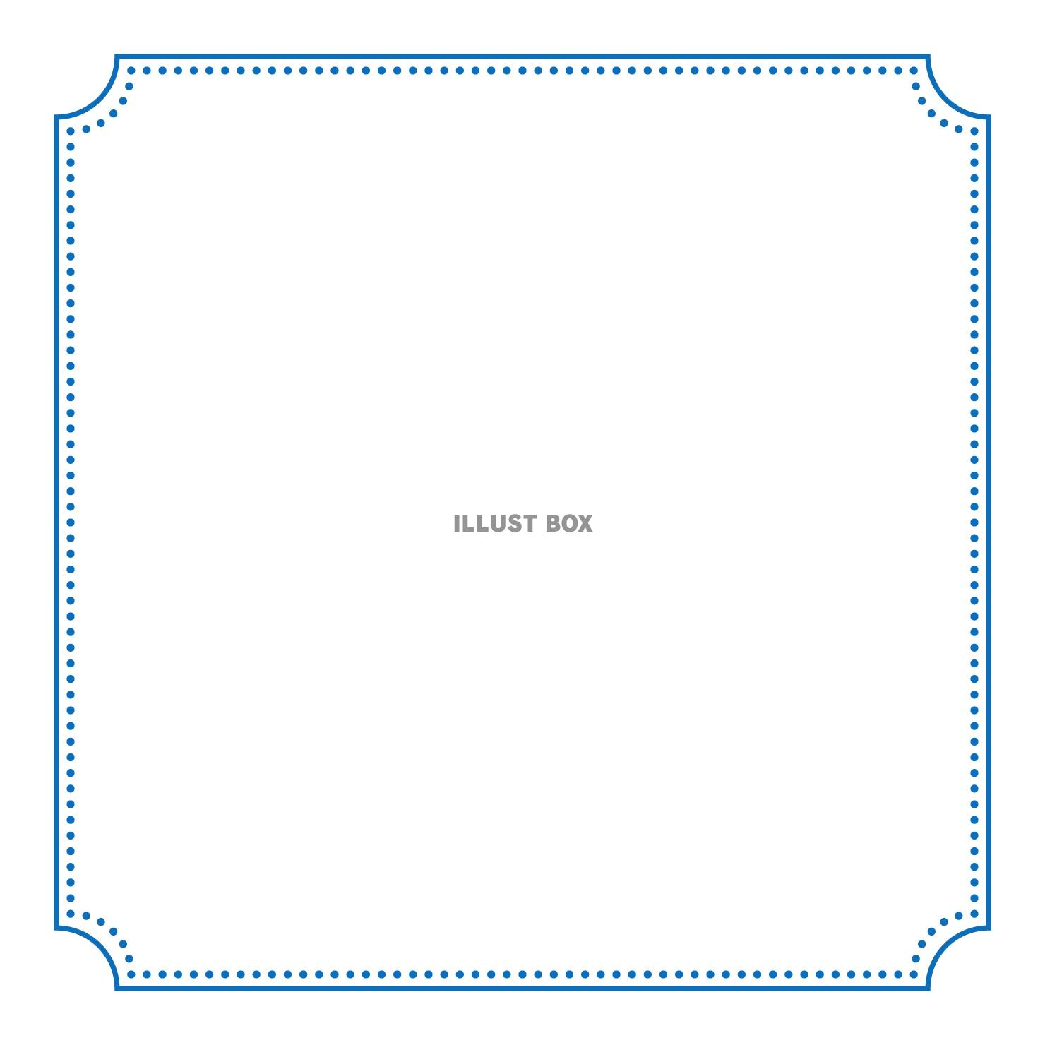 角丸へこみフレーム 正方形 青 ブルー