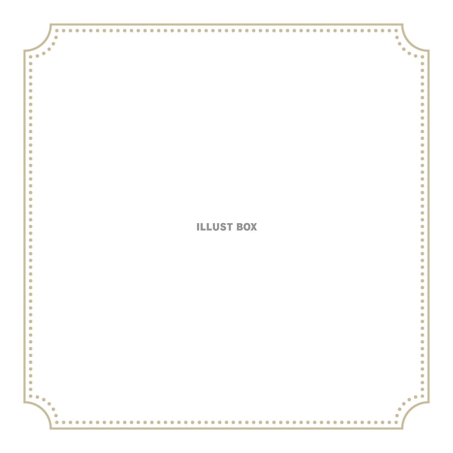 角丸へこみフレーム 正方形 ベージュ 薄茶色