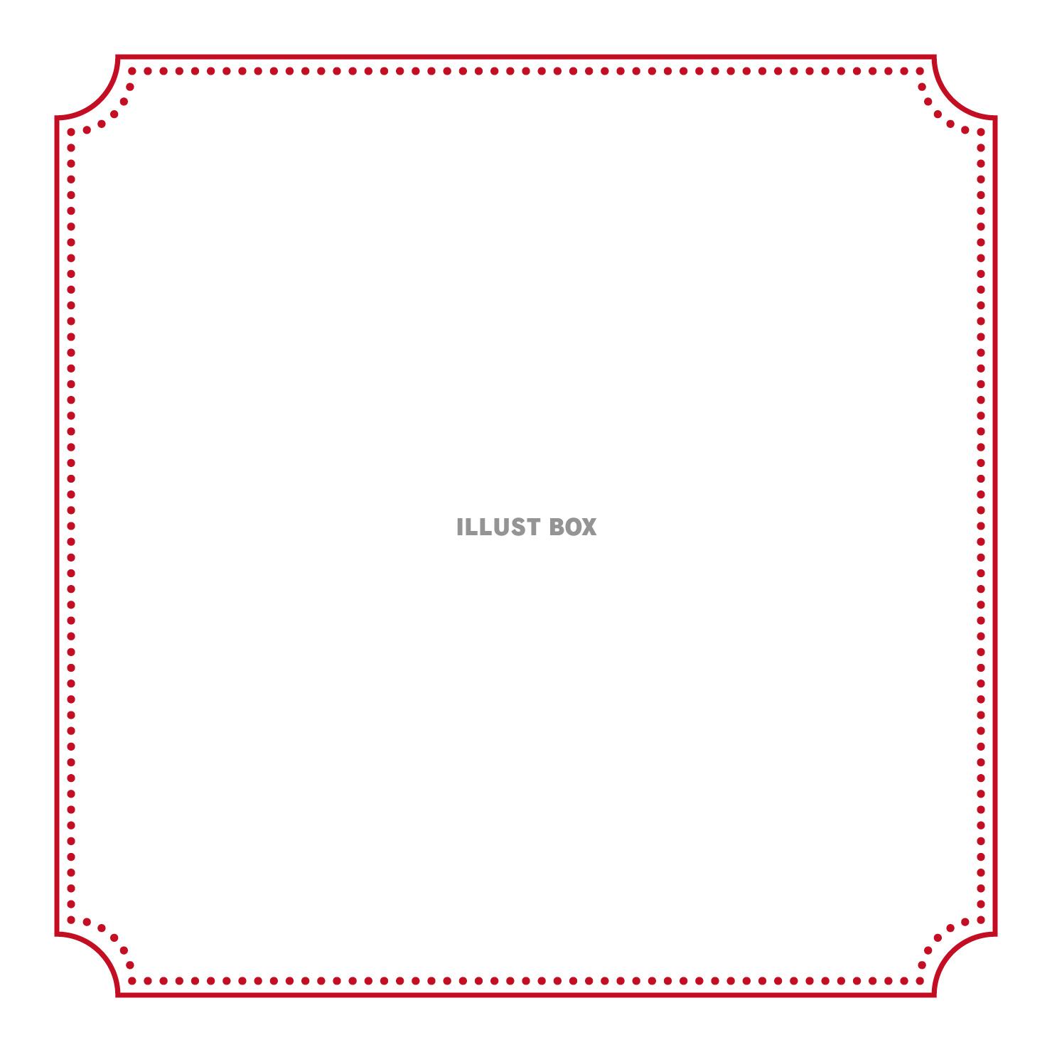 角丸へこみフレーム 正方形 赤 レッド