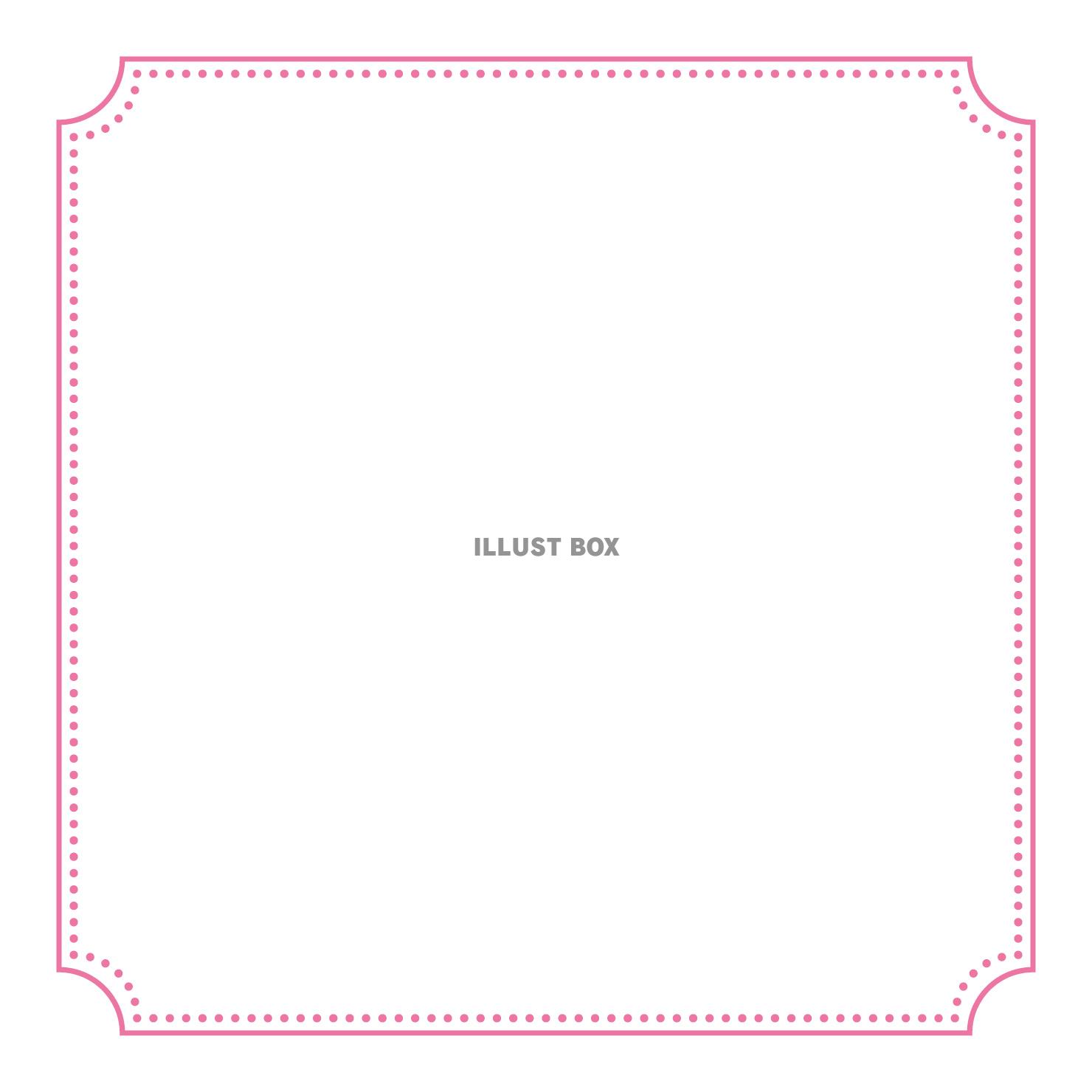 角丸へこみフレーム 正方形 ピンク