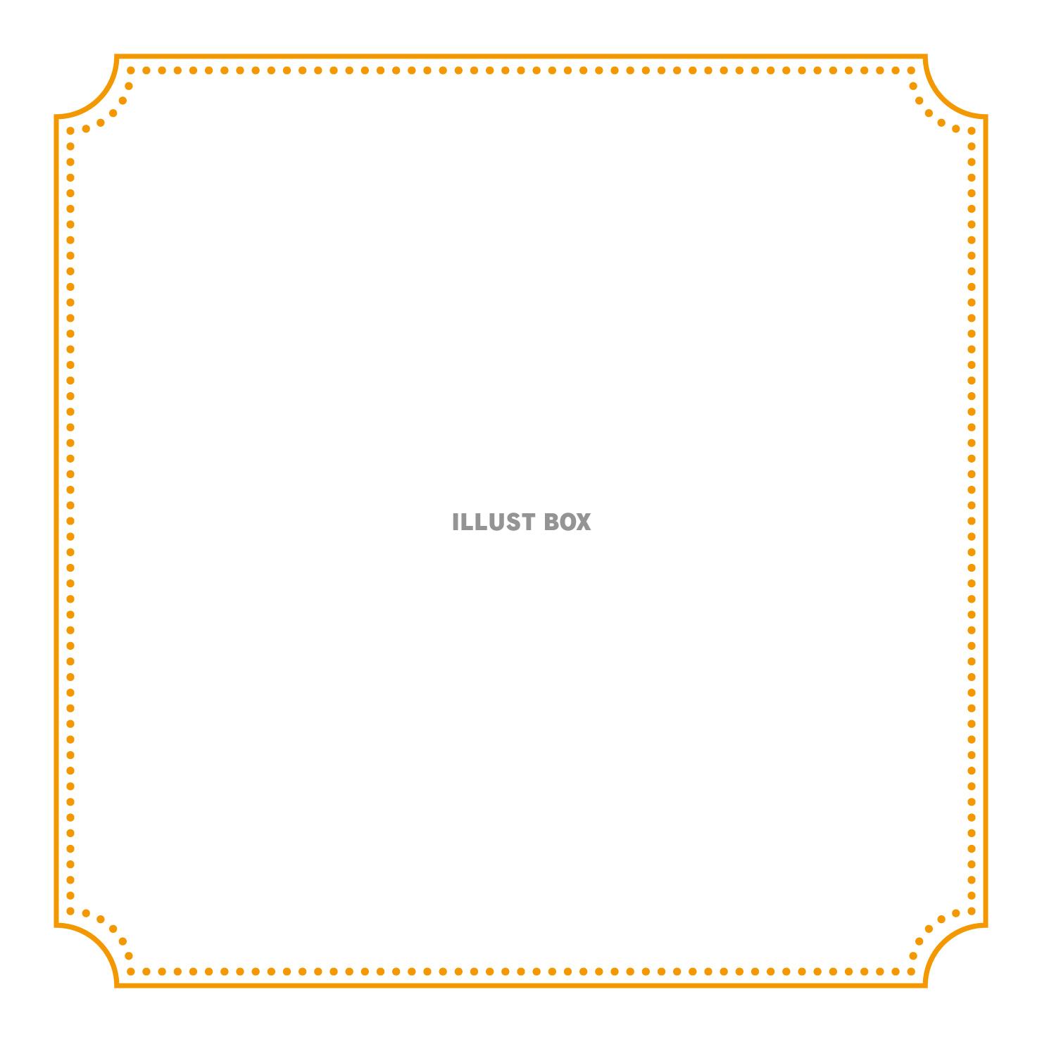角丸へこみフレーム 正方形 オレンジ