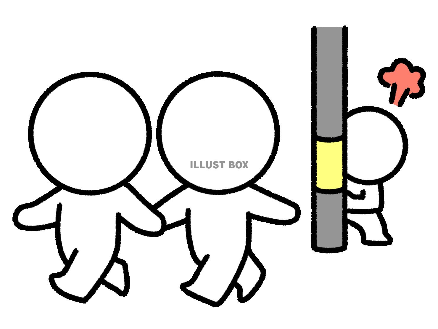 デートする2人を見て怒り心頭の棒人間