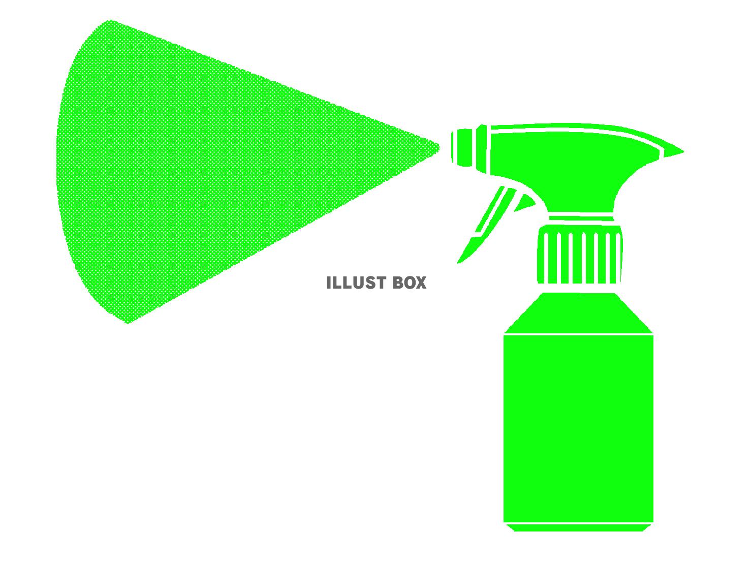 緑色の噴射するスプレーのシルエット