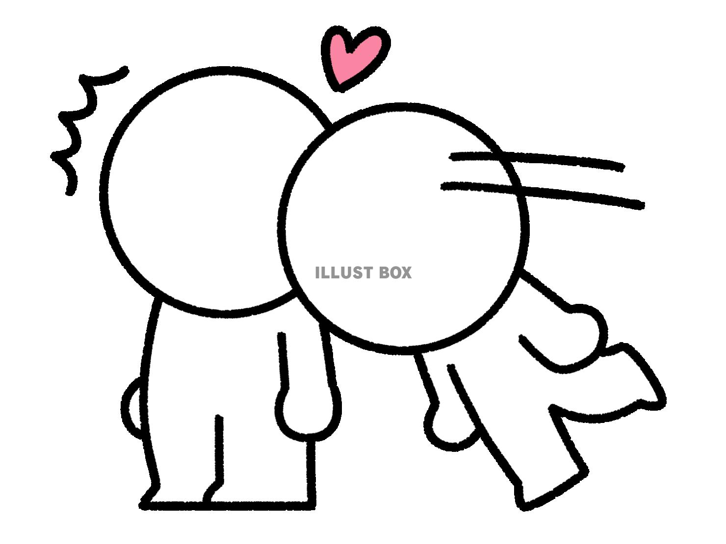 頭をゴッツンして甘える棒人間