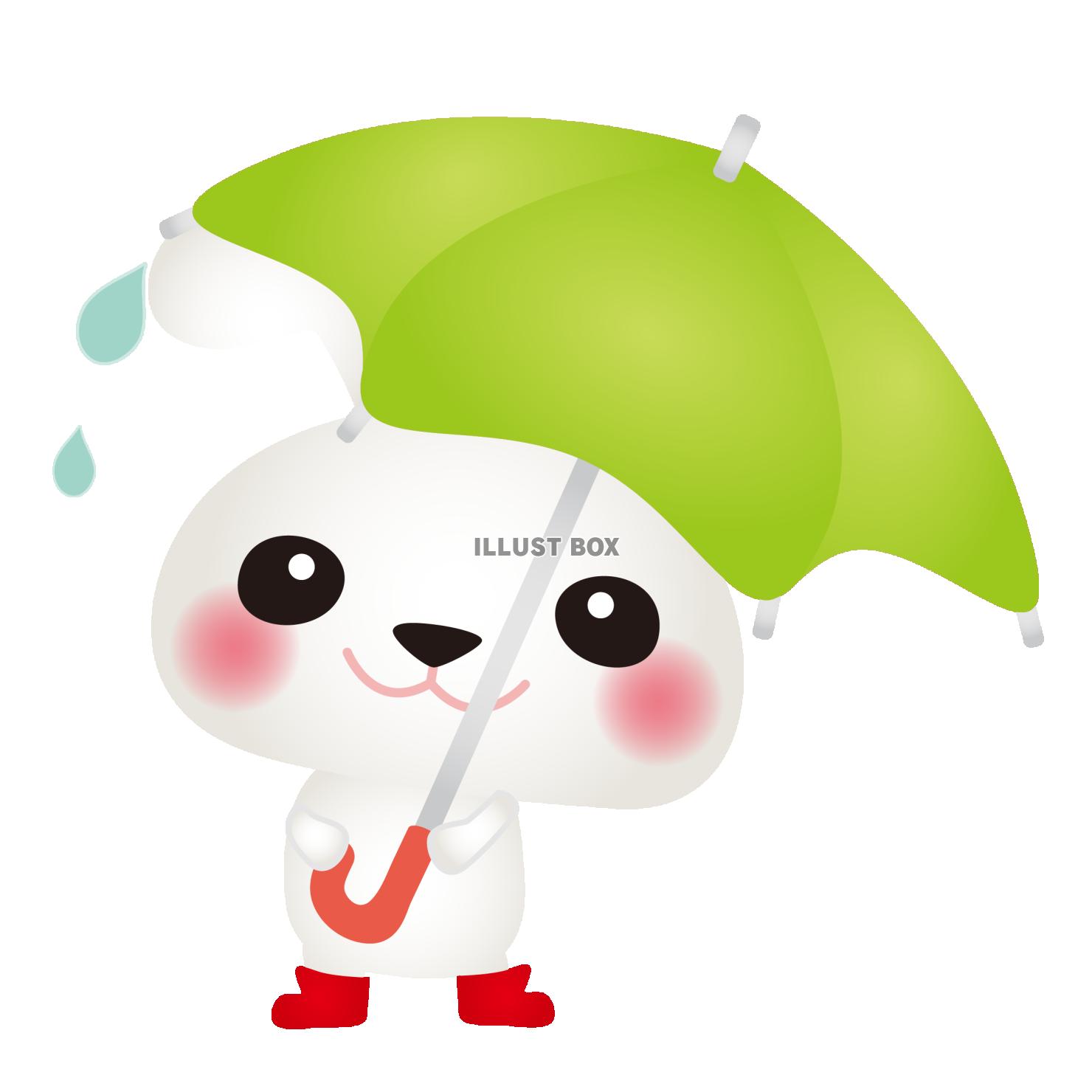 白うさぎ長靴と傘