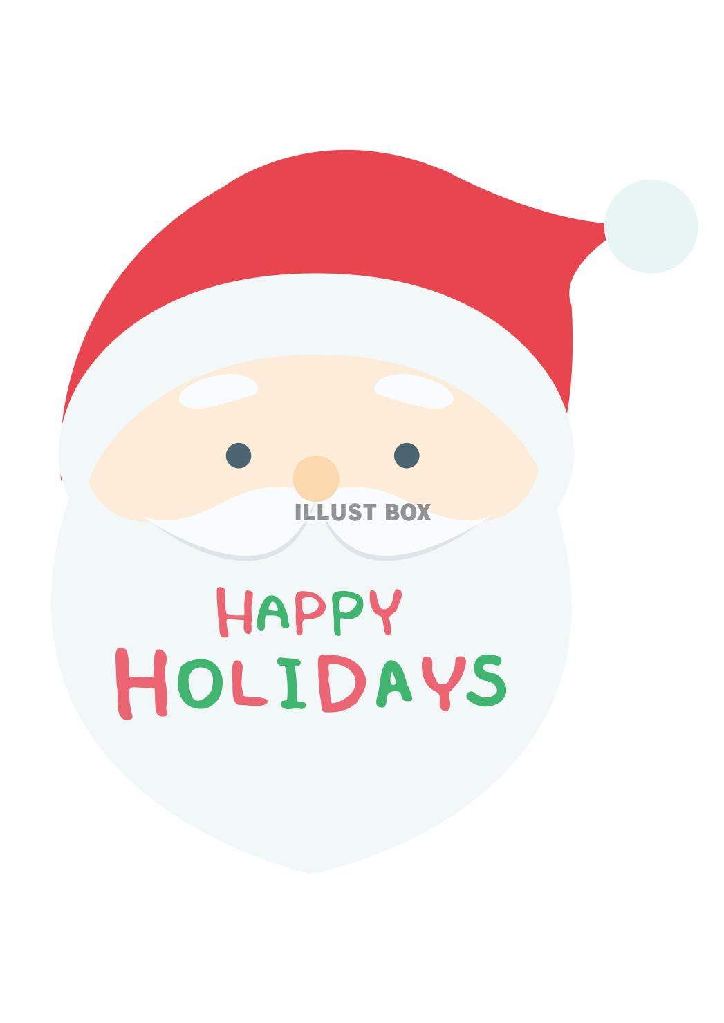 HAPPY HOLIDAYS サンタクロースの顔ロゴ