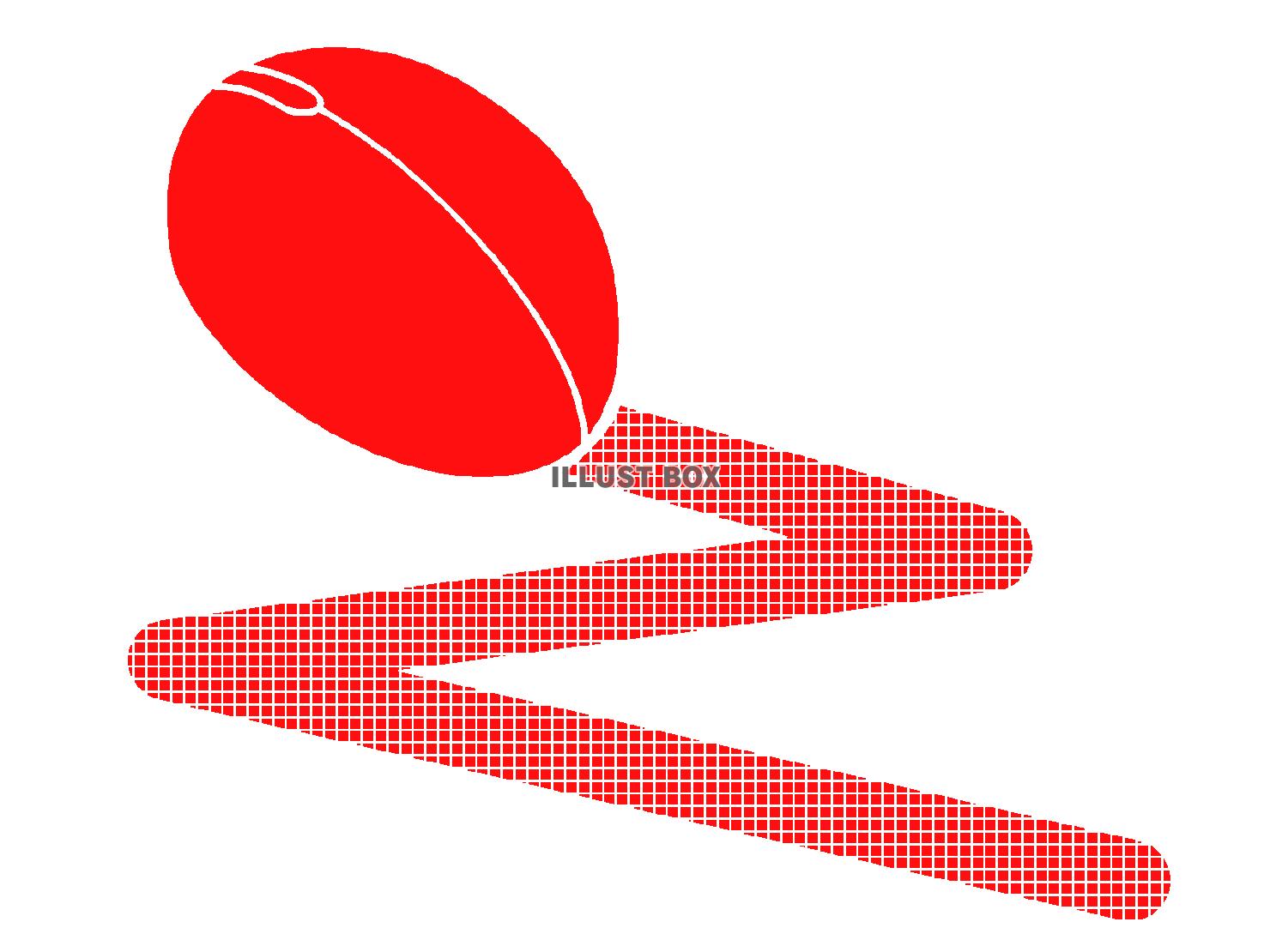 赤色のマウスのシルエット