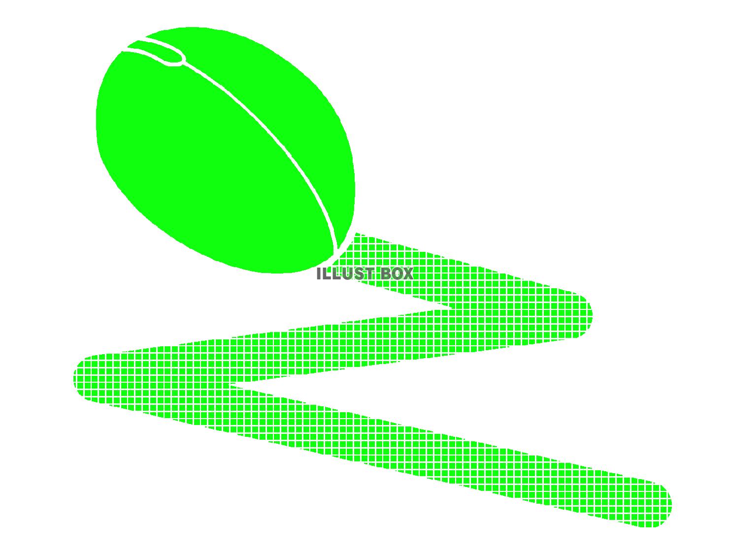 緑色のマウスのシルエット