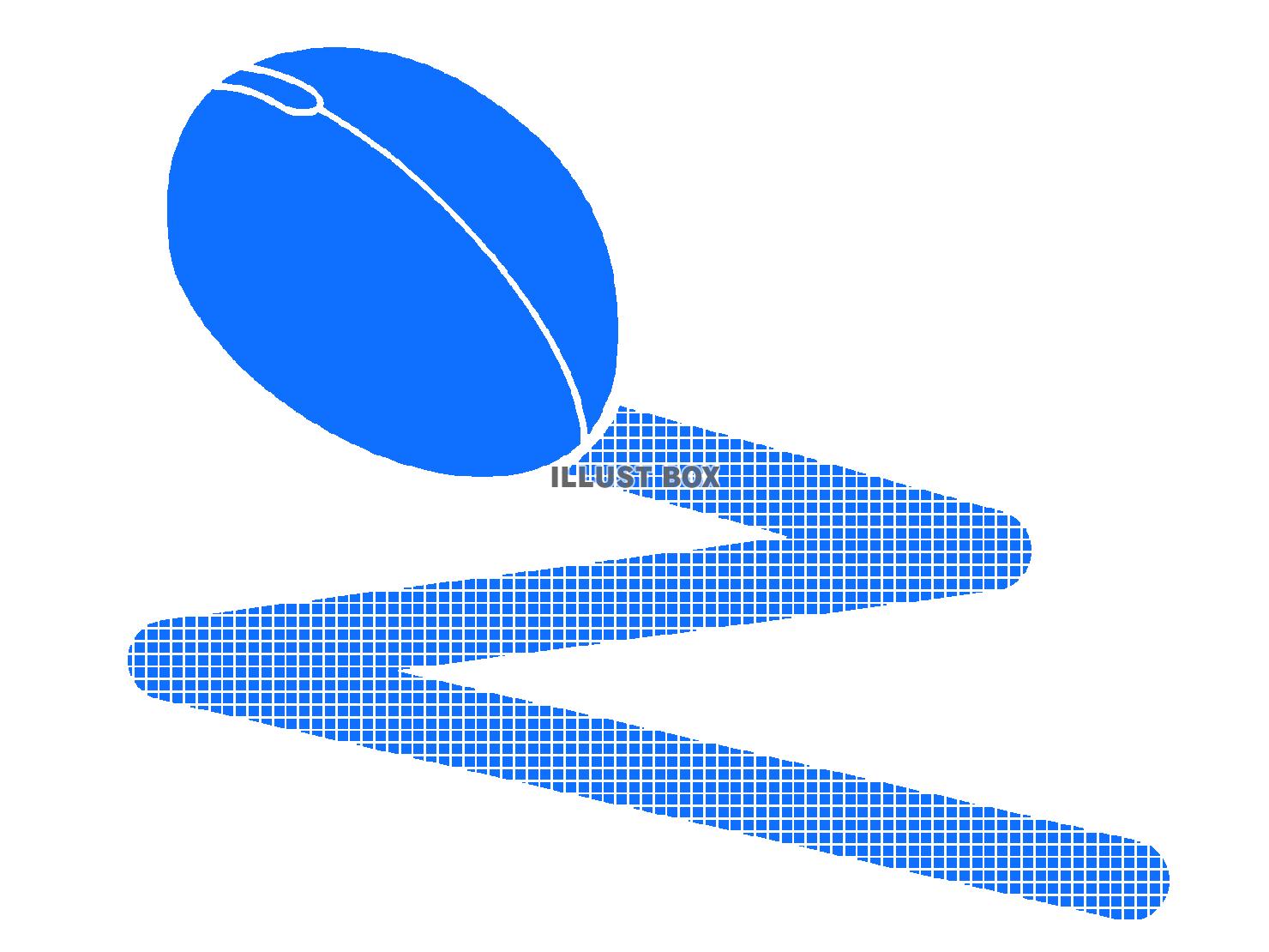 青色のマウスのシルエット