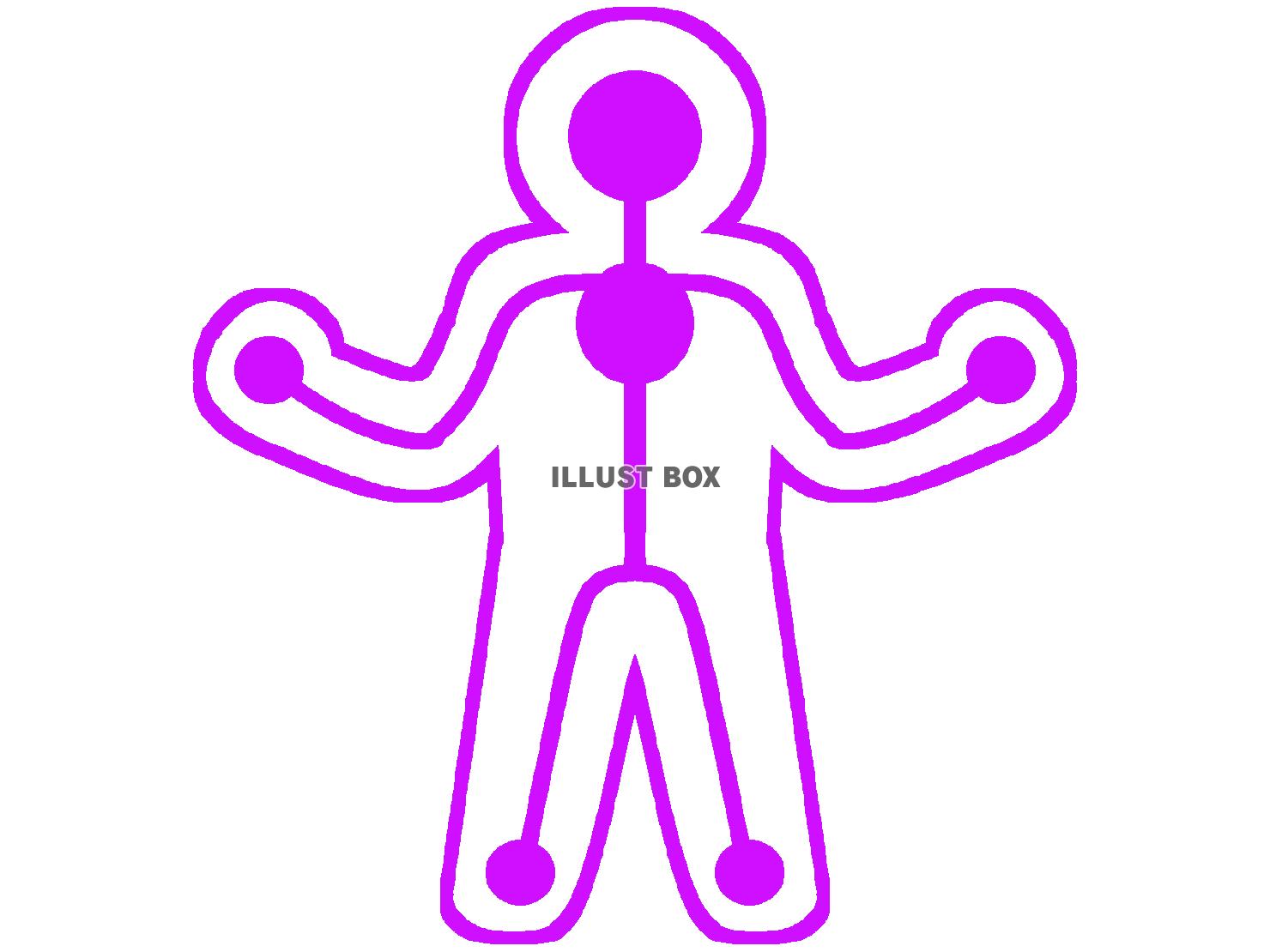 紫色の身体強化の魔法を使うピクトグラムのシルエット