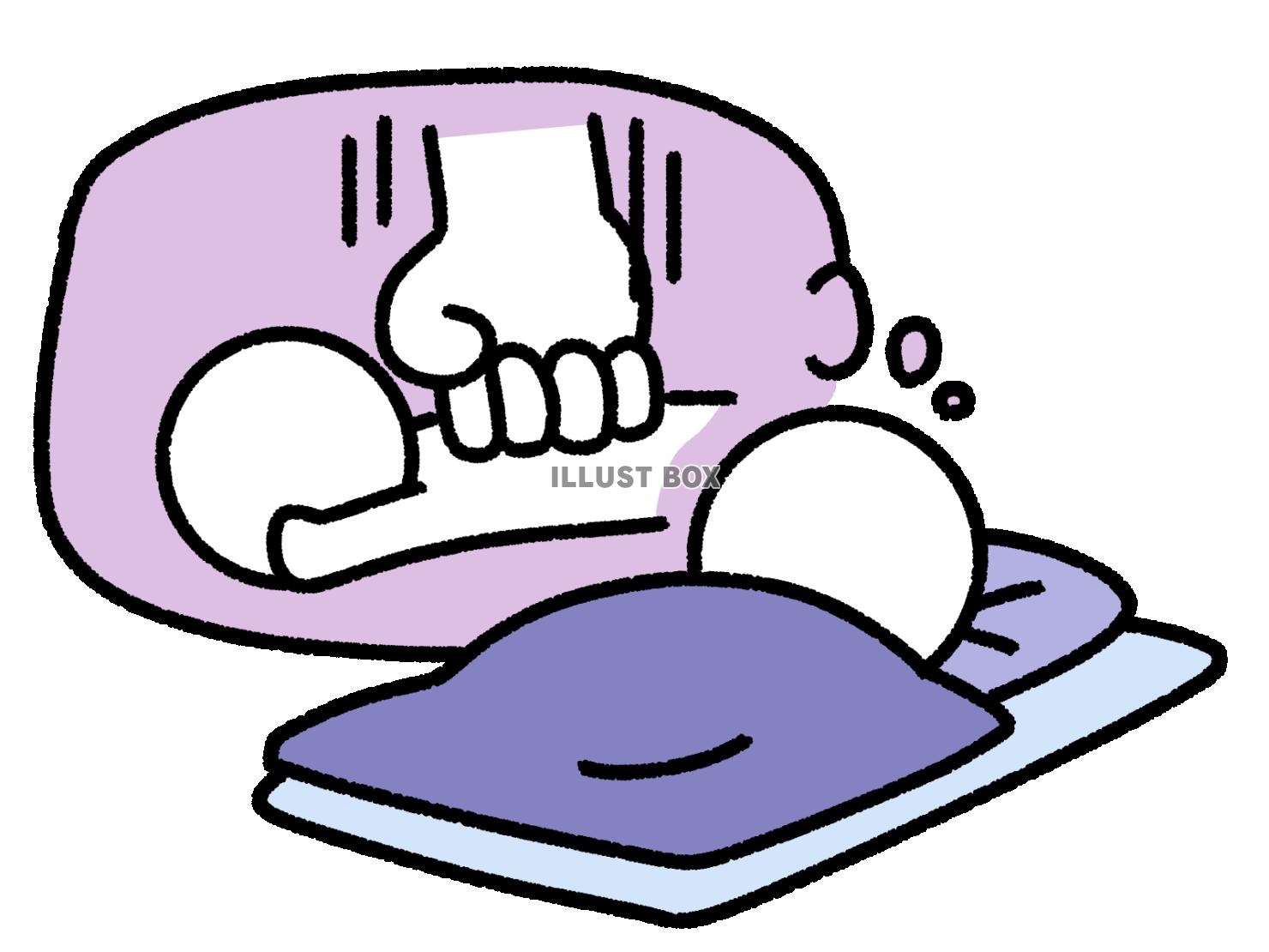 夢の中で大きな拳につぶされる棒人間