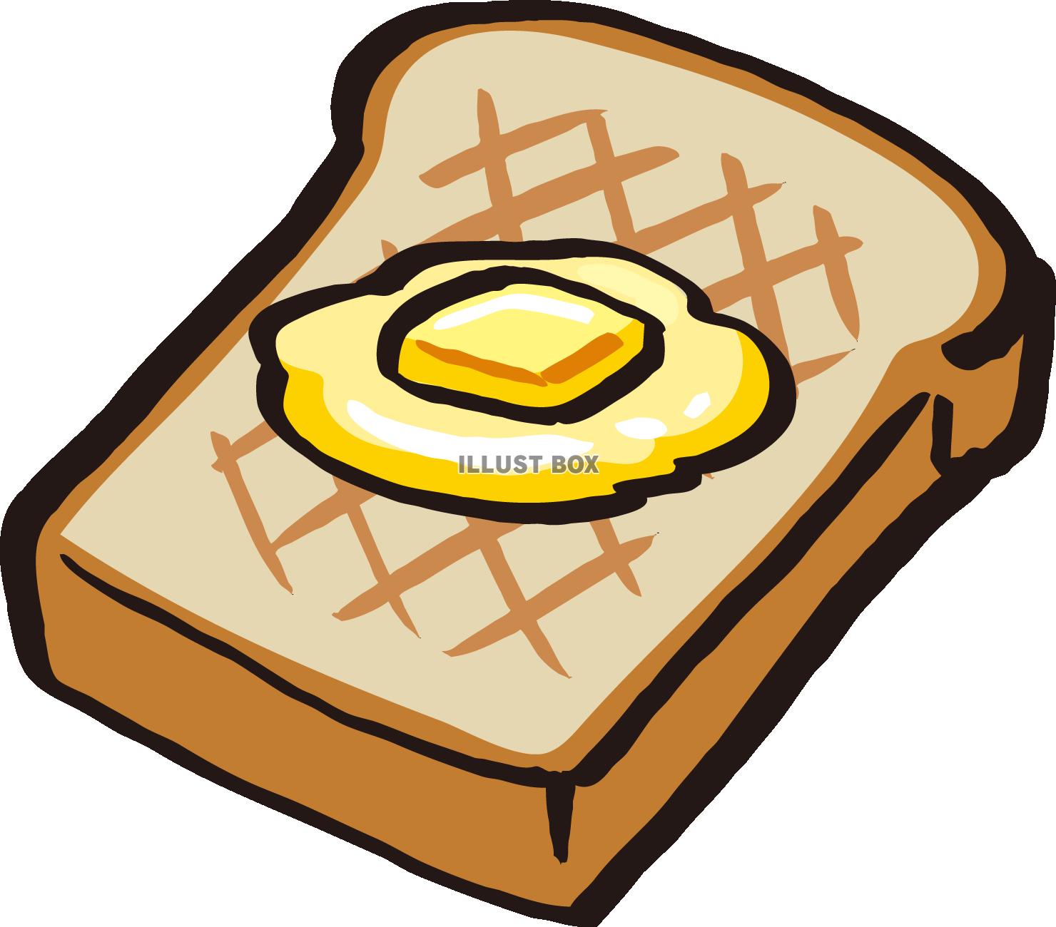 バター付きのトースト