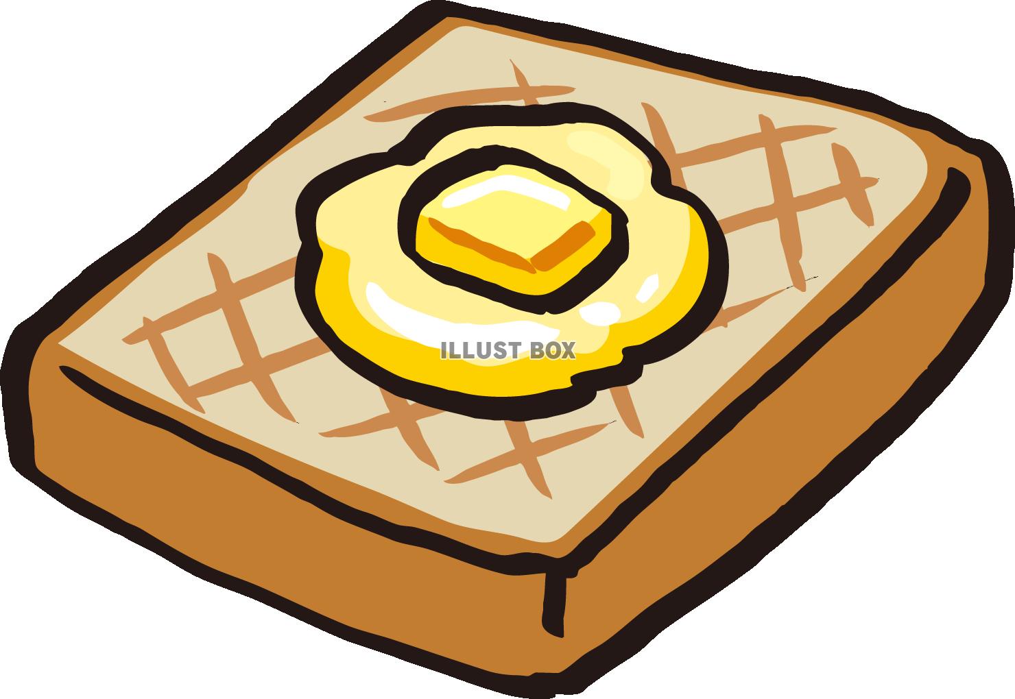 バター付きのトースト