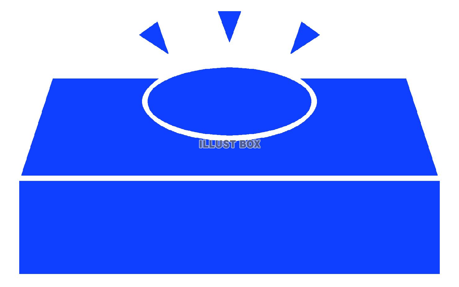 青色のボタンのシルエット