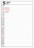 2026年５月　縦型カレンダー　