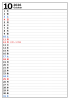 2026年１０月　縦型カレンダー　