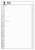 2026年１月　六曜入り縦型カレンダー　