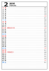 2026年２月　六曜入り縦型カレンダー　