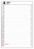 2026年４月　六曜入り縦型カレンダー　