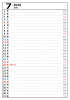 2026年７月　六曜入り縦型カレンダー　