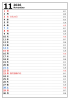 2026年１１月　六曜入り縦型カレンダー　