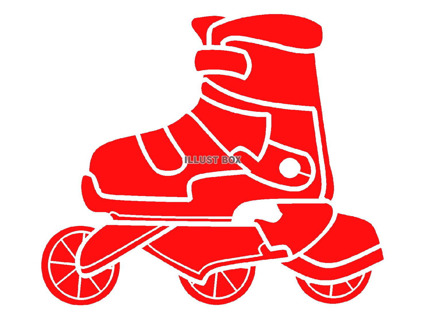 赤色のローラースケートのシルエット