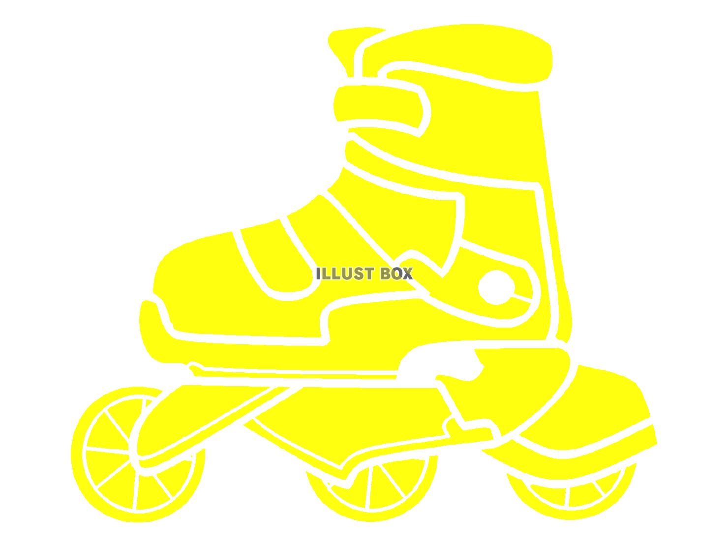 黄色のローラースケートのシルエット