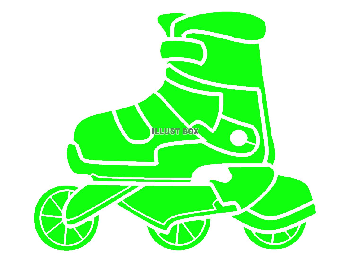 緑色のローラースケートのシルエット