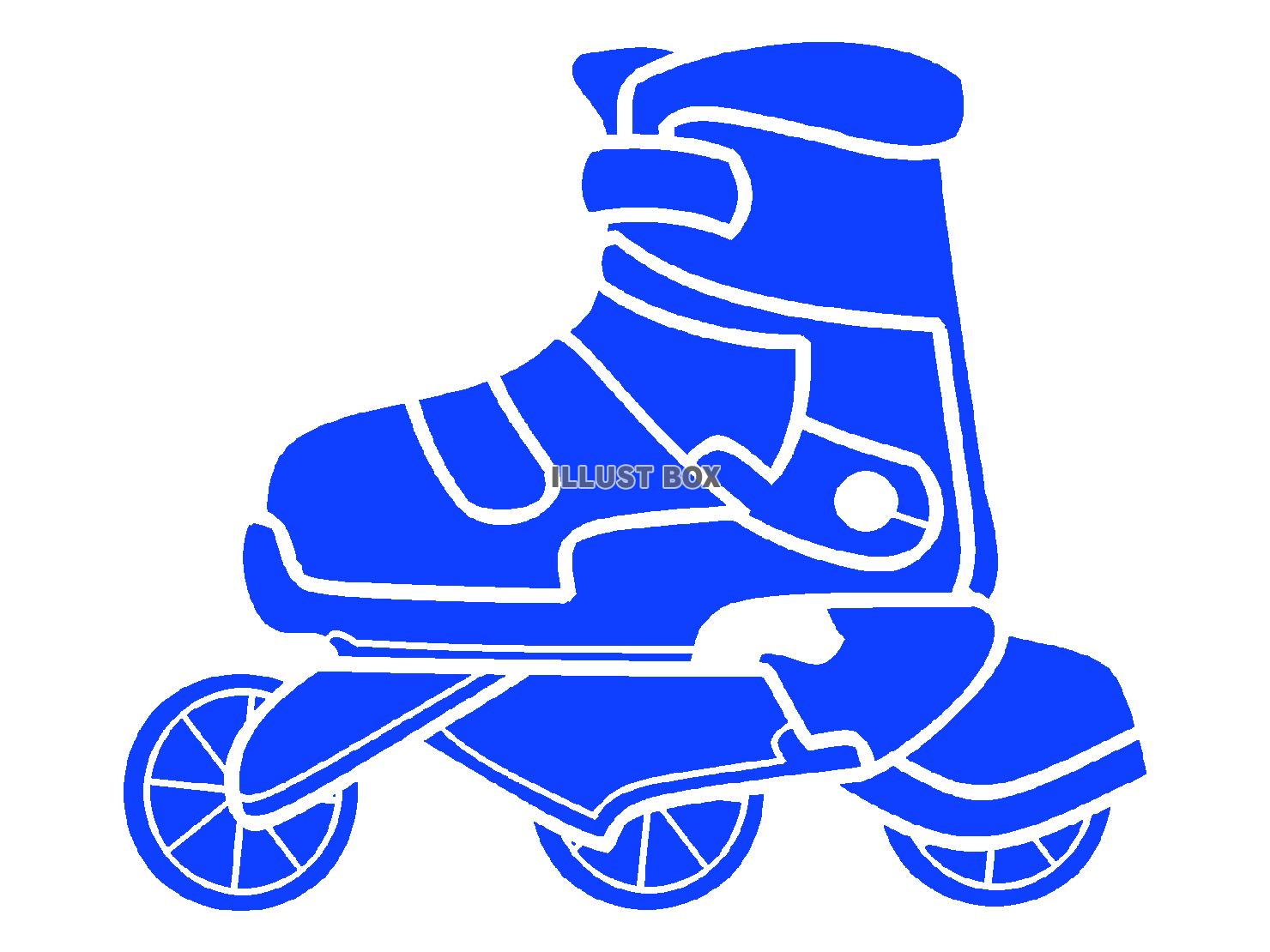 青色のローラースケートのシルエット