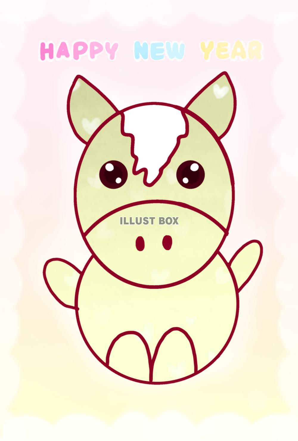 メルヘン馬年賀状(⁠黄色⁠)