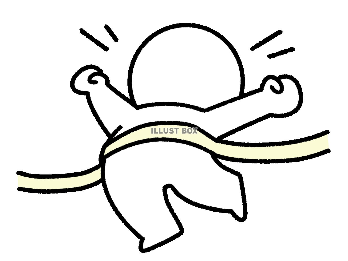 ゴールして万歳する棒人間