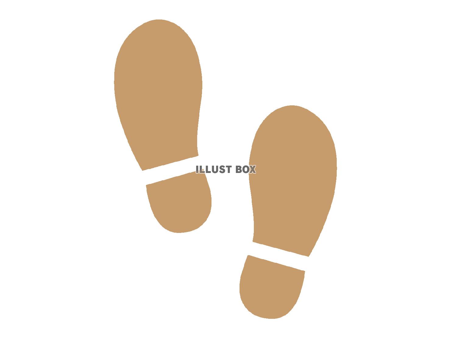 靴の足跡のシルエット